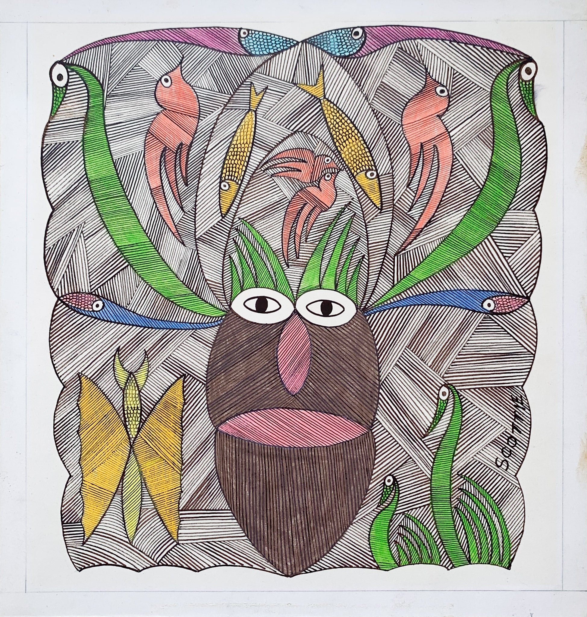 SCOTTIE WILSON | Face with birds (Picasso`s pick)