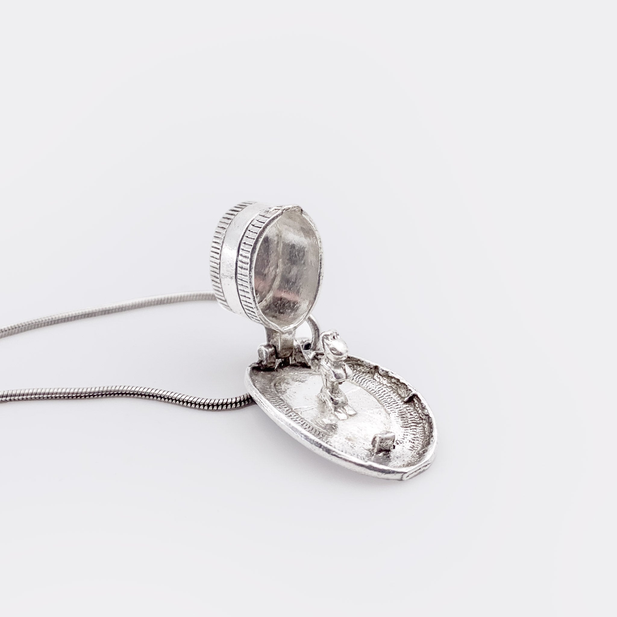 RABBIT UNDER HAT | Unique Handmade Pendant | Chain | 925 Sterling Silver