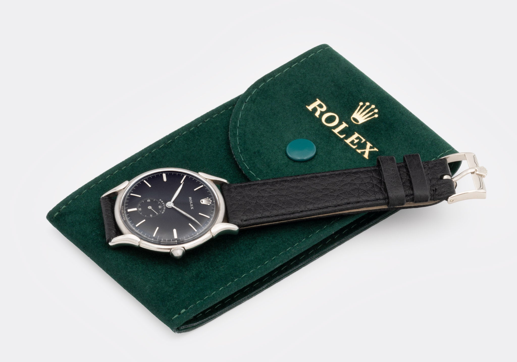 ROLEX | Precision | Jumbo Dresswatch | Subseconds | Black Dial | Chromed Lancette Hands | Ref. 4498 | 1940s