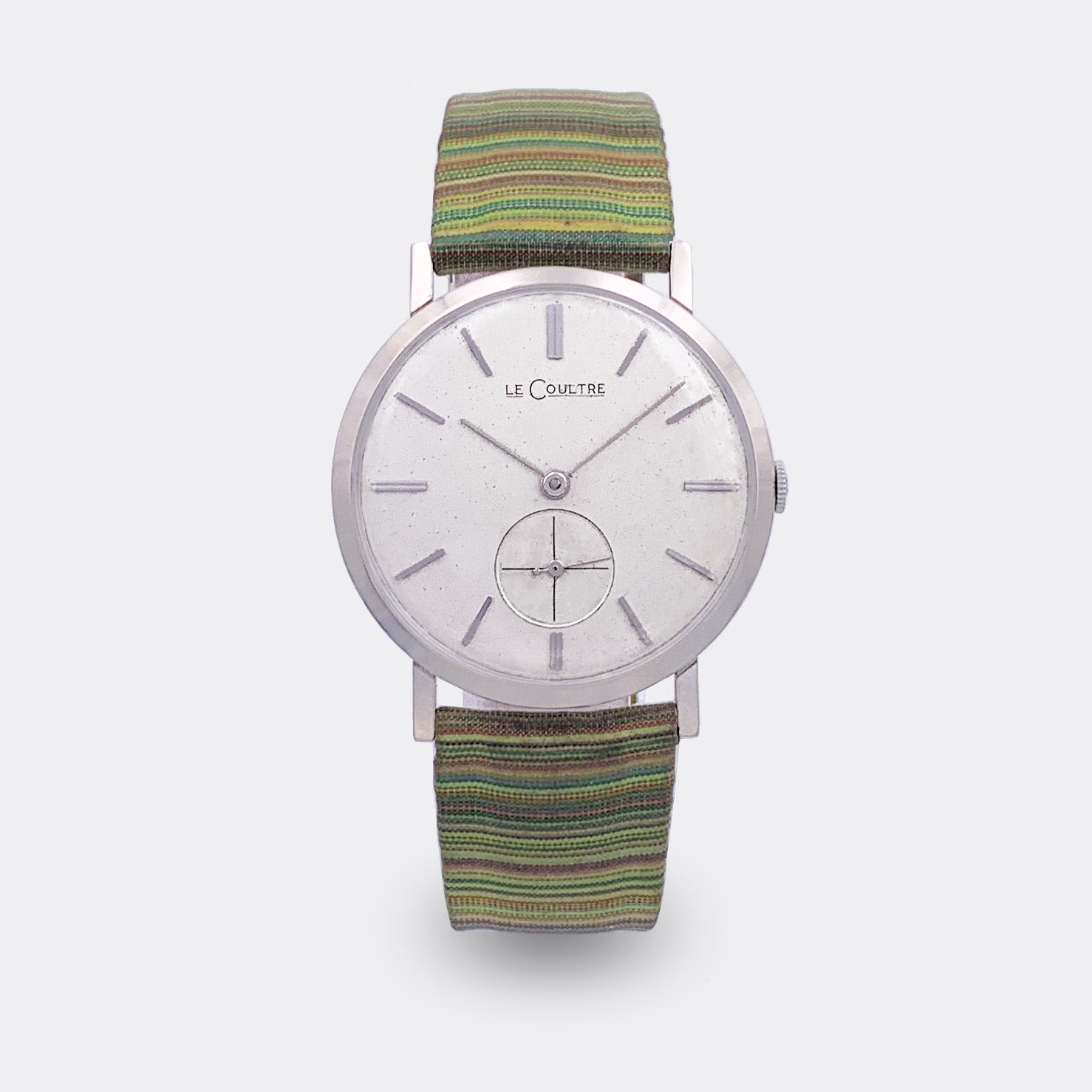 JAEGER-LECOULTRE | Dresswatch | 14k Solid White Gold | Subseconds | Sunburst Dial | 1950s