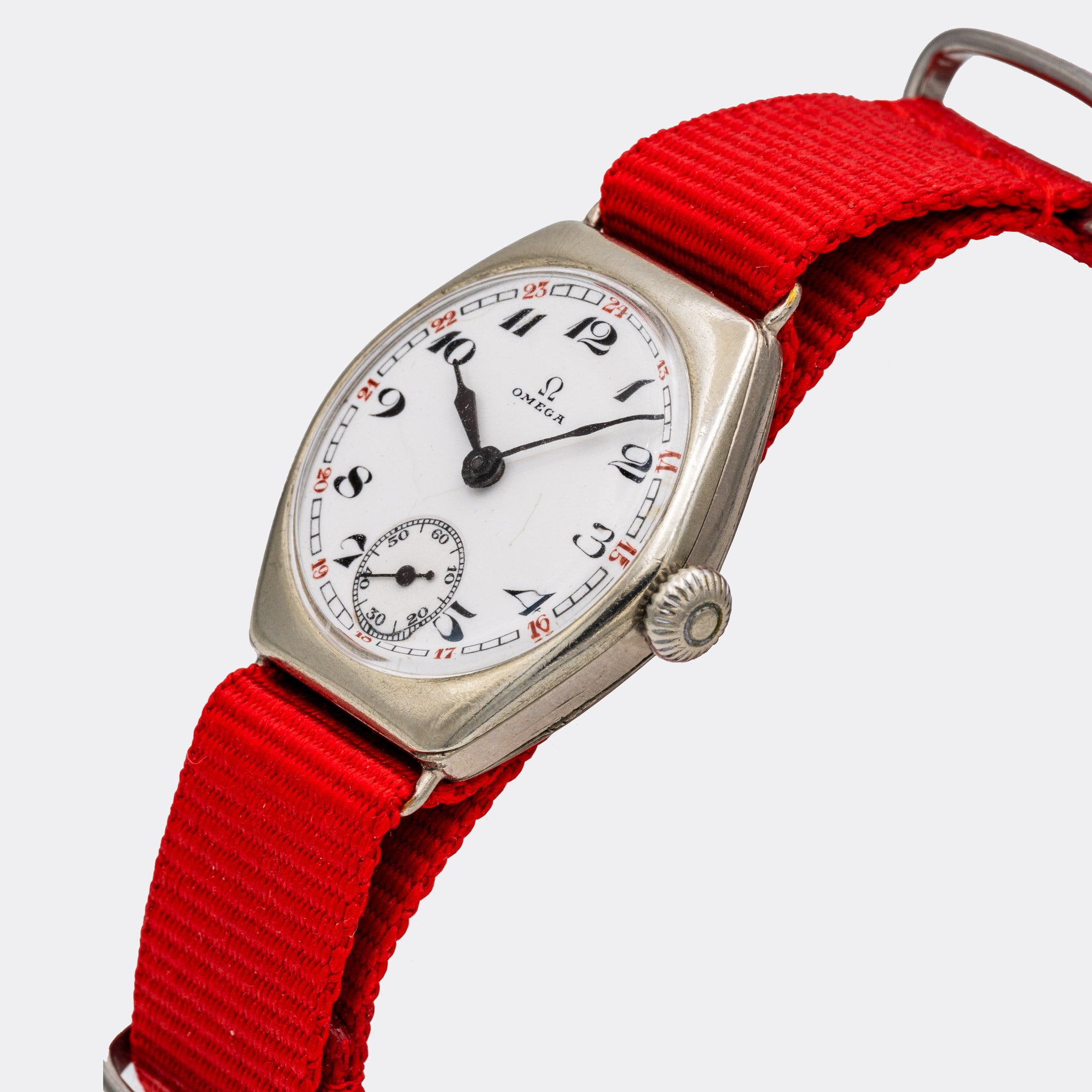 OMEGA | Historic Dresswatch | Porclain Dial | Red 24-Hour | Subseconds | Magical Serial Number | Art Deco | 1920s