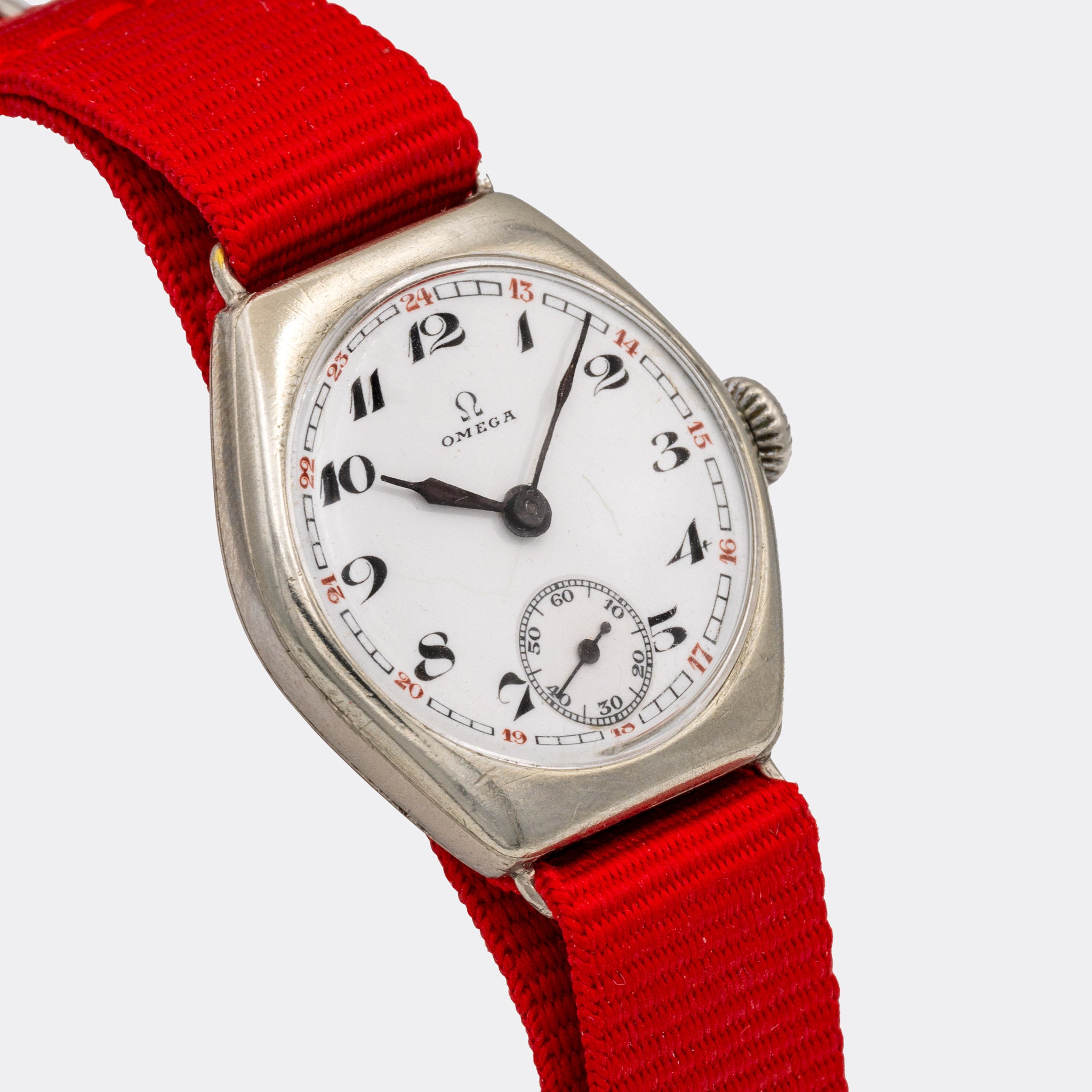 OMEGA | Historic Dresswatch | Porclain Dial | Red 24-Hour | Subseconds | Magical Serial Number | Art Deco | 1920s