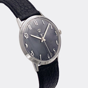 JULES JÜRGENSEN | Purist Dresswatch | 14k Solid White Gold | Dark Grey Dial | 1970s