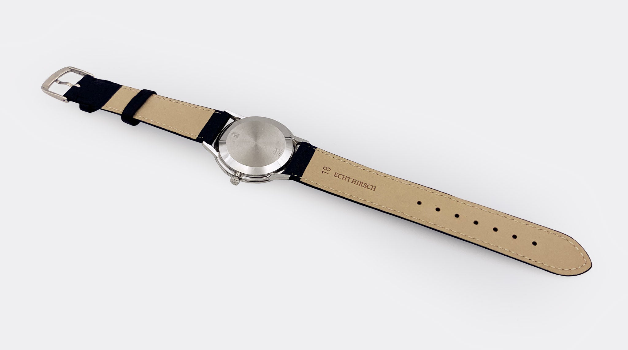 JULES JÜRGENSEN | Purist Dresswatch | 14k Solid White Gold | Dark Grey Dial | 1970s