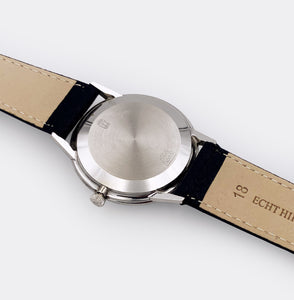 JULES JÜRGENSEN | Purist Dresswatch | 14k Solid White Gold | Dark Grey Dial | 1970s