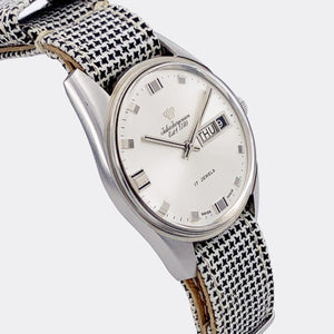 JULES JÜRGENSEN | Copenhagen | Dresswatch | Day-Date | Silver Sunburst Dial | 1970s