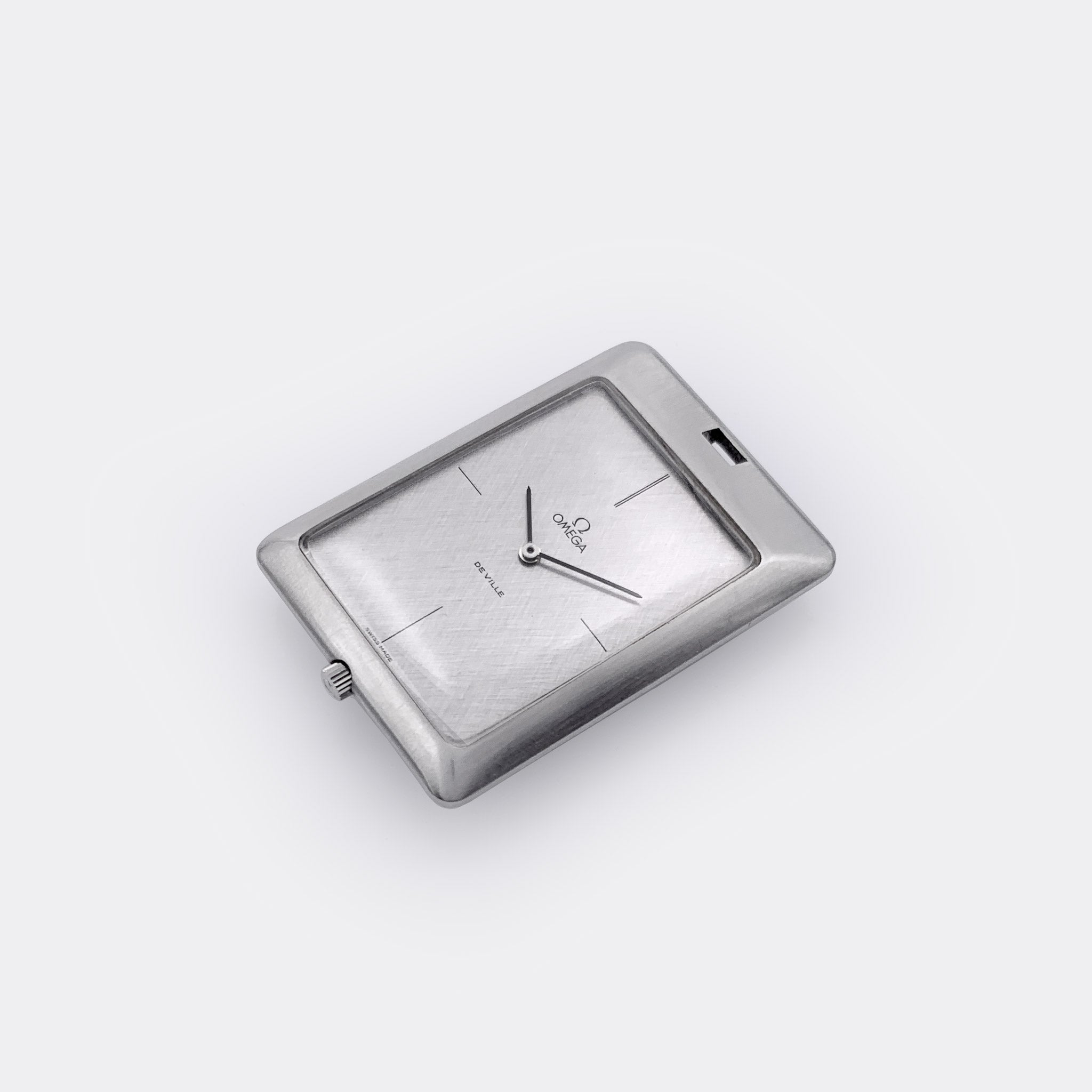 OMEGA | One-of-a-Kind | Rectangle Pocket & Wristwatch | Silver Linen Dial | 1970s