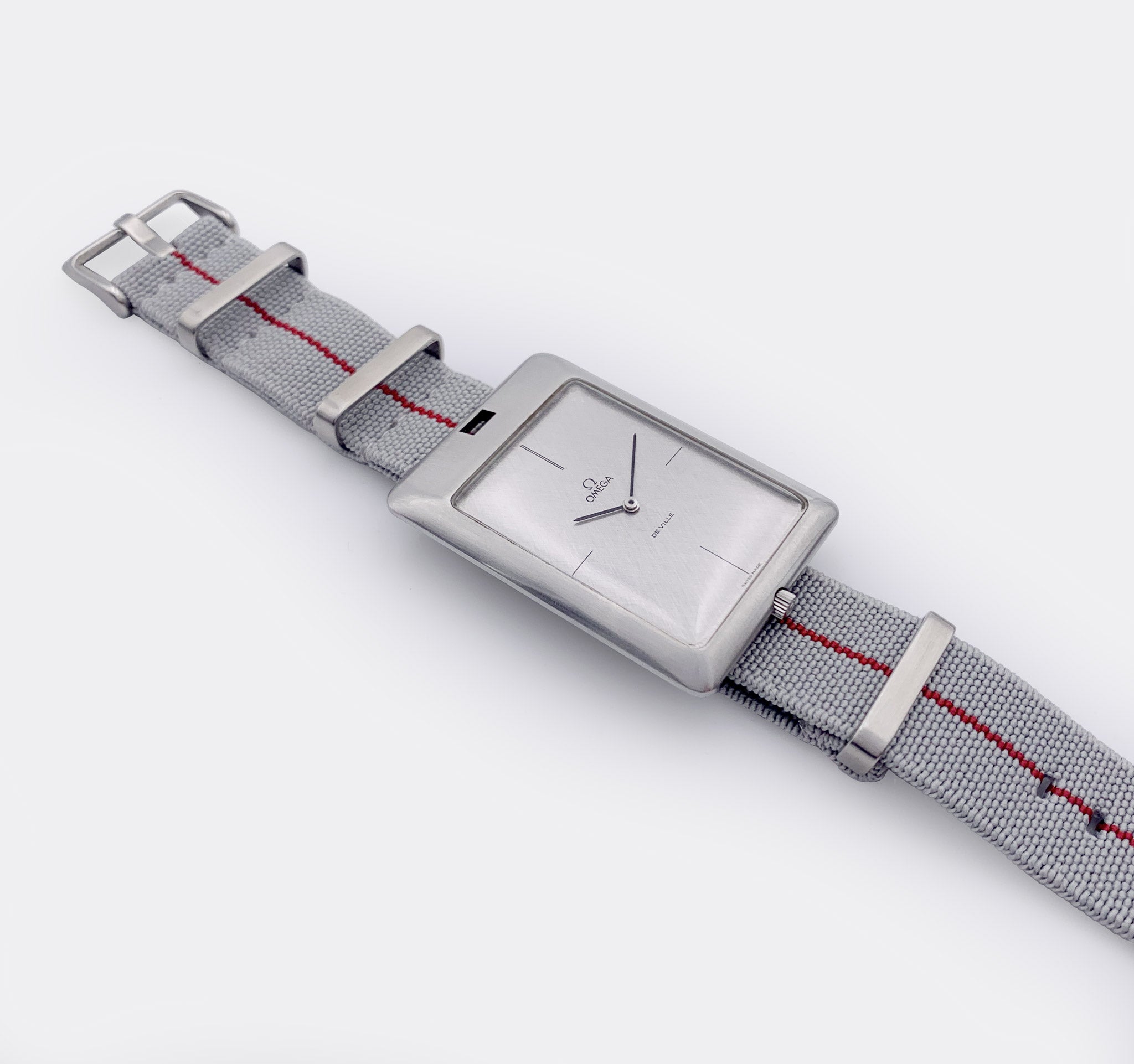 OMEGA | One-of-a-Kind | Rectangle Pocket & Wristwatch | Silver Linen Dial | 1970s