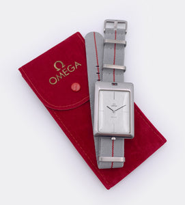 OMEGA | One-of-a-Kind | Rectangle Pocket & Wristwatch | Silver Linen Dial | 1970s