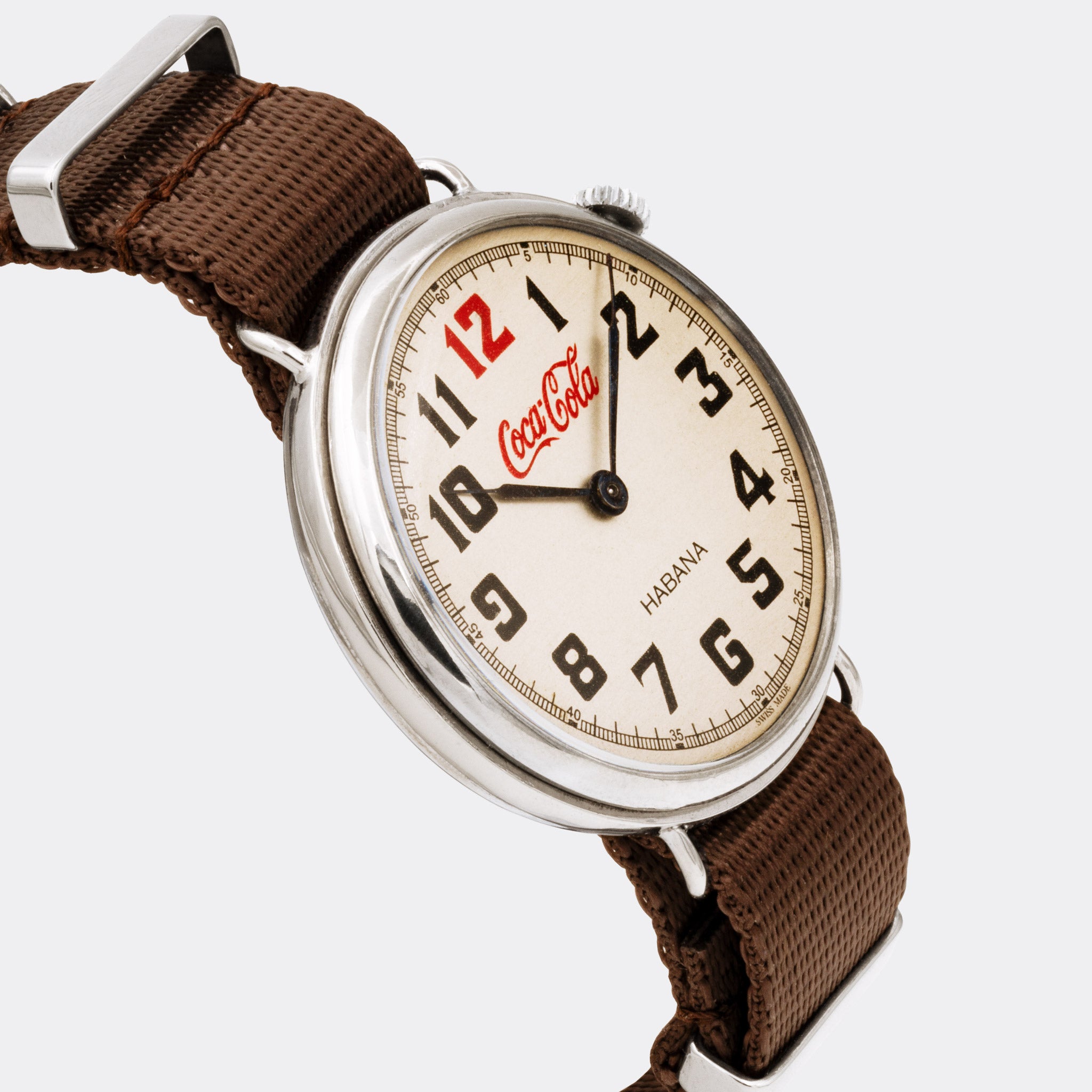 CUERVO Y SOBRINOS | Habana | Super Jumbo "Extra BIG" 45mm | Limited Edition Coca-Cola | Silvered Dial | 1940s