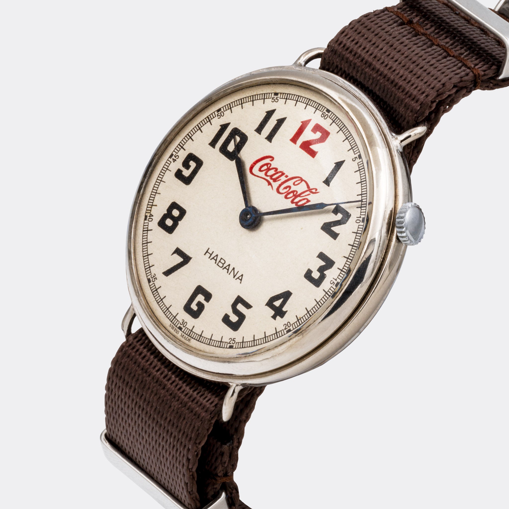 CUERVO Y SOBRINOS | Habana | Super Jumbo "Extra BIG" 45mm | Limited Edition Coca-Cola | Silvered Dial | 1940s