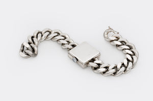 UNDERSTATEMENT | One-of-a-Kind | Dresswatch | Super Heavy Armored Chain | Silver 800 | Purist White Dial | 1960s