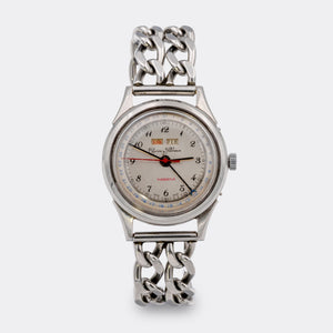 CUERVO Y SOBRINOS | Habana | Jumbo Triple Date | Full Calendar | Cuban Link Chain | Red Date & Red Seconds | Multicolor Dial | 1940s