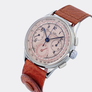 CUERVO Y SOBRINOS | Habana | Super Jumbo "Dato" Chronograph | Salmon Dial | 1950s