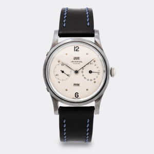 UNIVERSAL GENEVE | One-of-a-Kind | 925 Sterling Silver | Triple-Date Cream Dial | 1940s