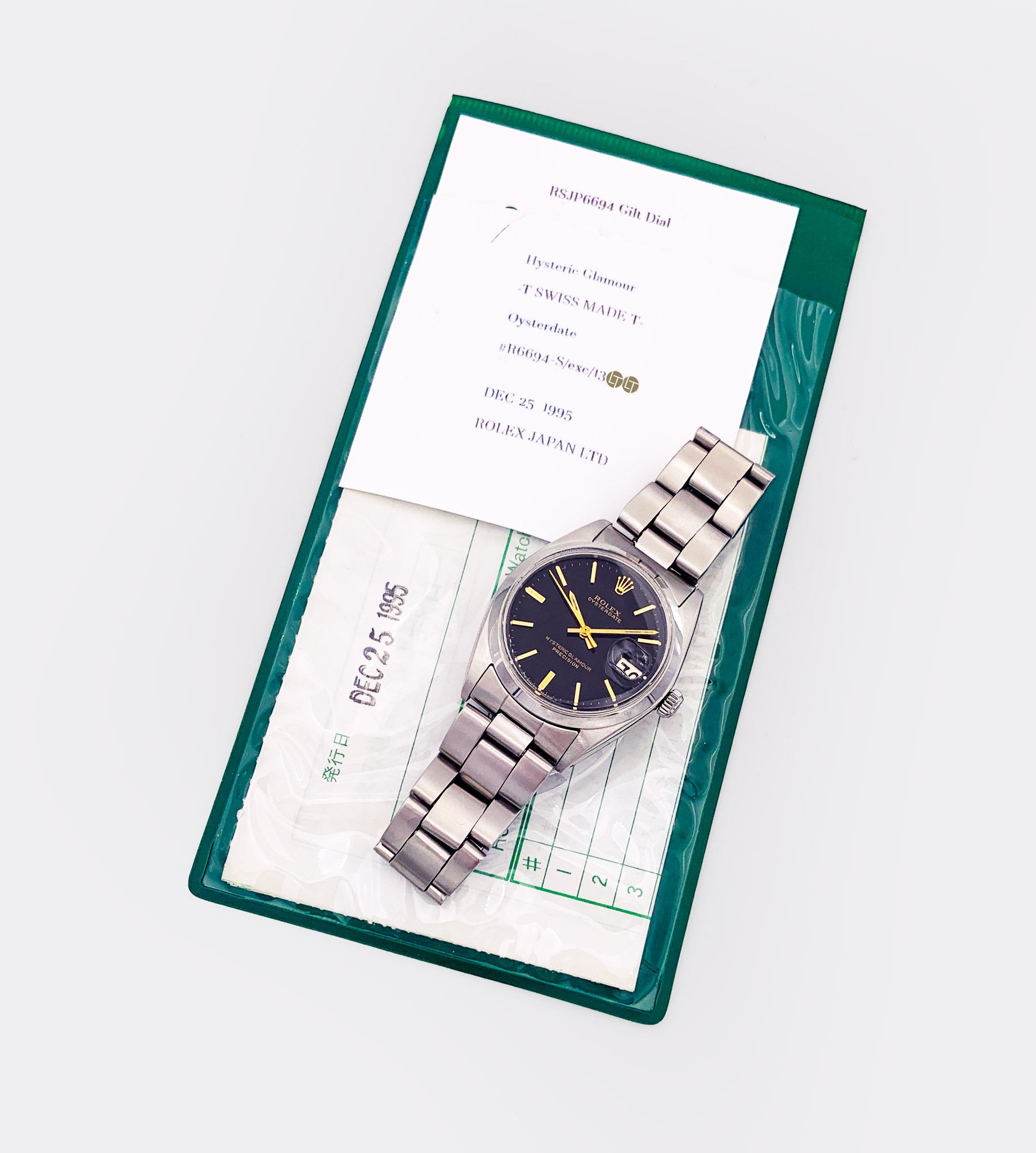 ROLEX | One-of-a-Kind | Jumbo Oysterdate "Hysteric Glamour" | High-Gloss Black Gilt Dial | Special David Bowie HEROS | 1950s / 1990s