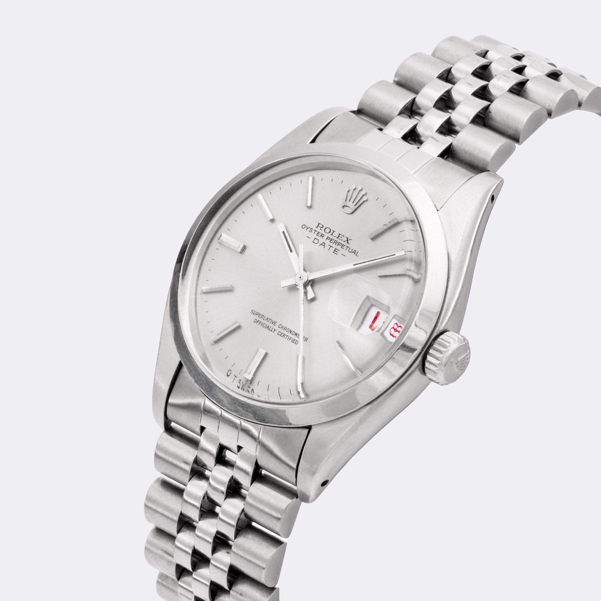 ROLEX | Jumbo Oyster Perpetual | Superlative Chronometer | 18K White Gold Sigma Dial | Collector Special - RED Date Oyster | Ref. 1500 | 1970s