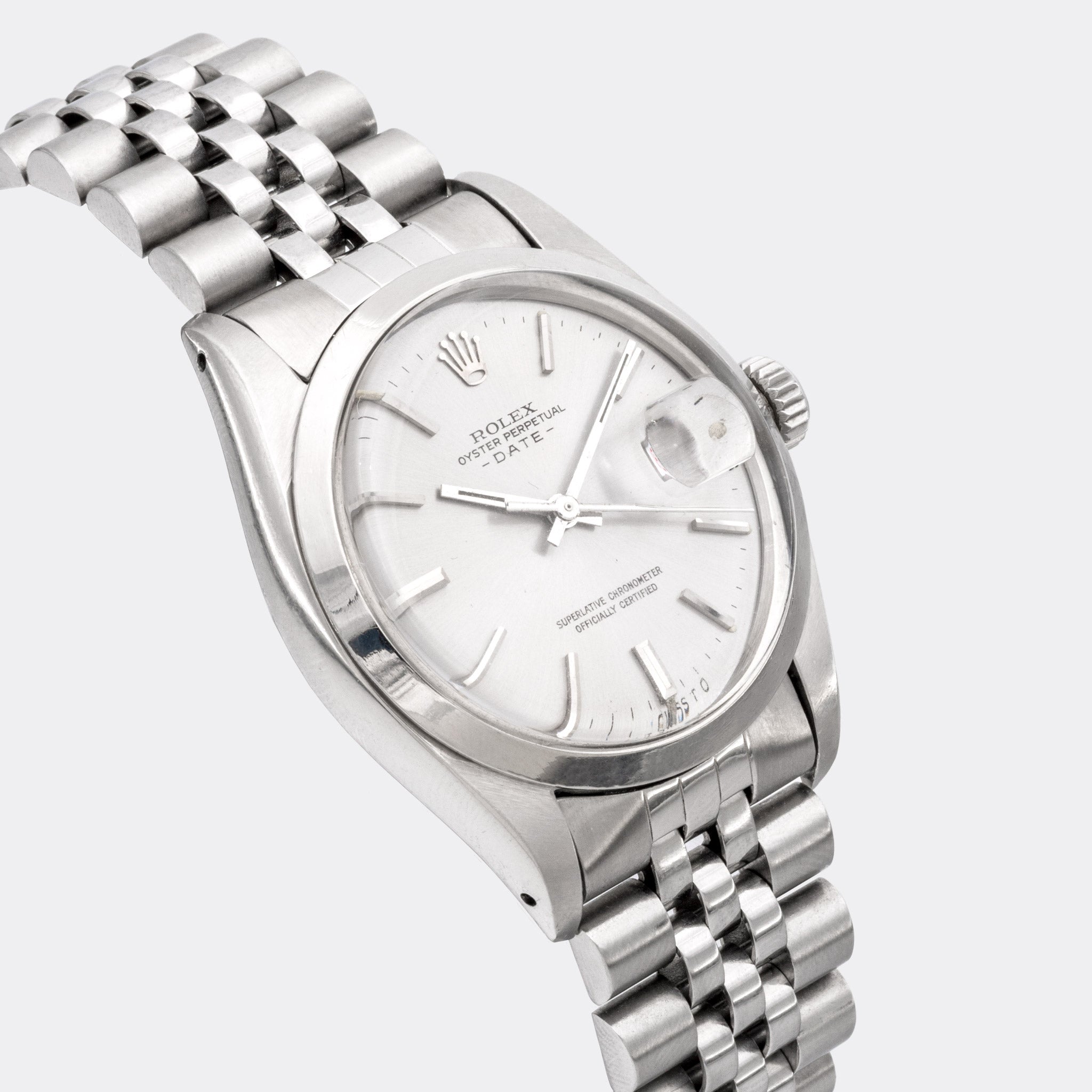 ROLEX | Jumbo Oyster Perpetual | Superlative Chronometer | 18K White Gold Sigma Dial | Collector Special - RED Date Oyster | Ref. 1500 | 1970s
