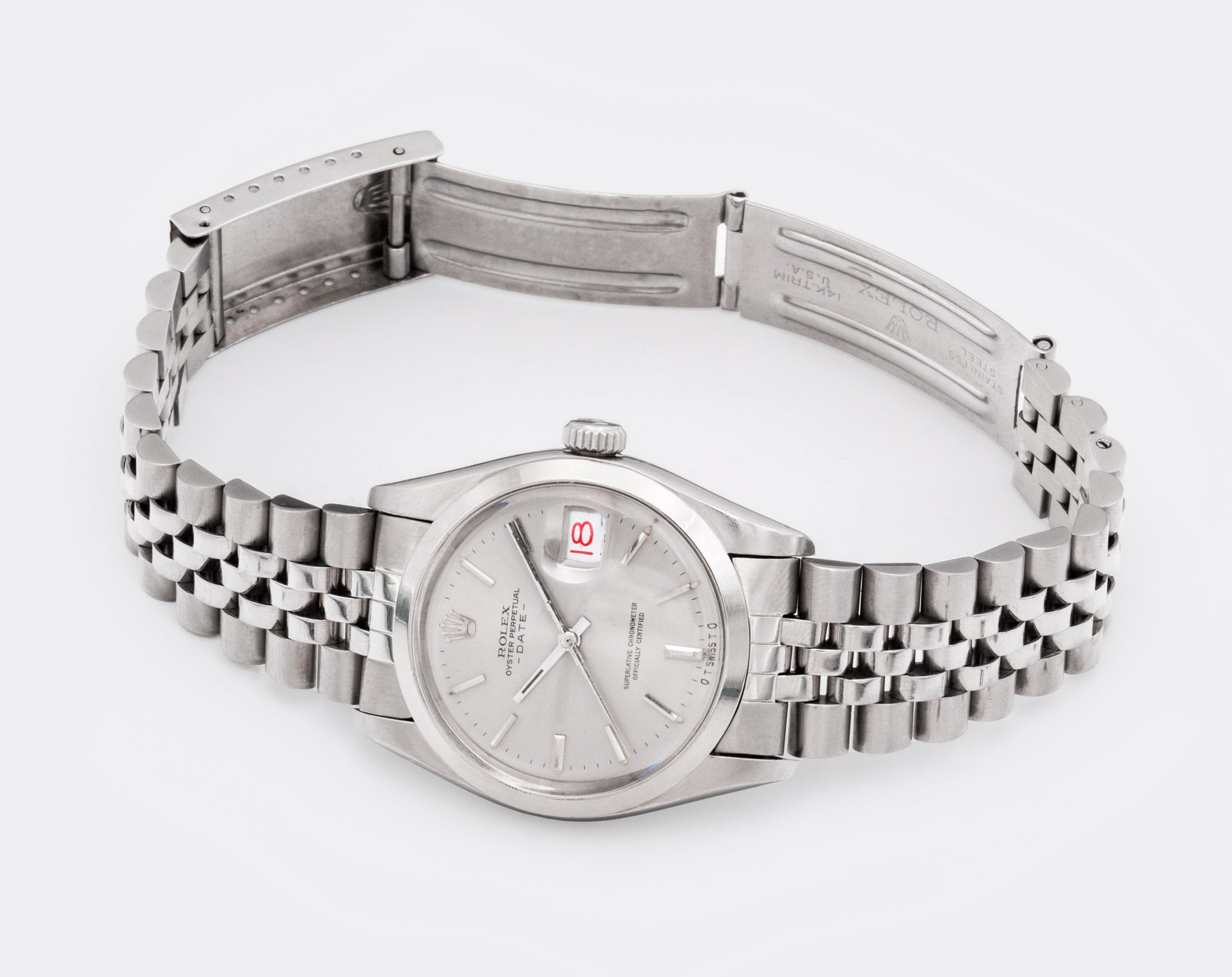 ROLEX | Jumbo Oyster Perpetual | Superlative Chronometer | 18K White Gold Sigma Dial | Collector Special - RED Date Oyster | Ref. 1500 | 1970s