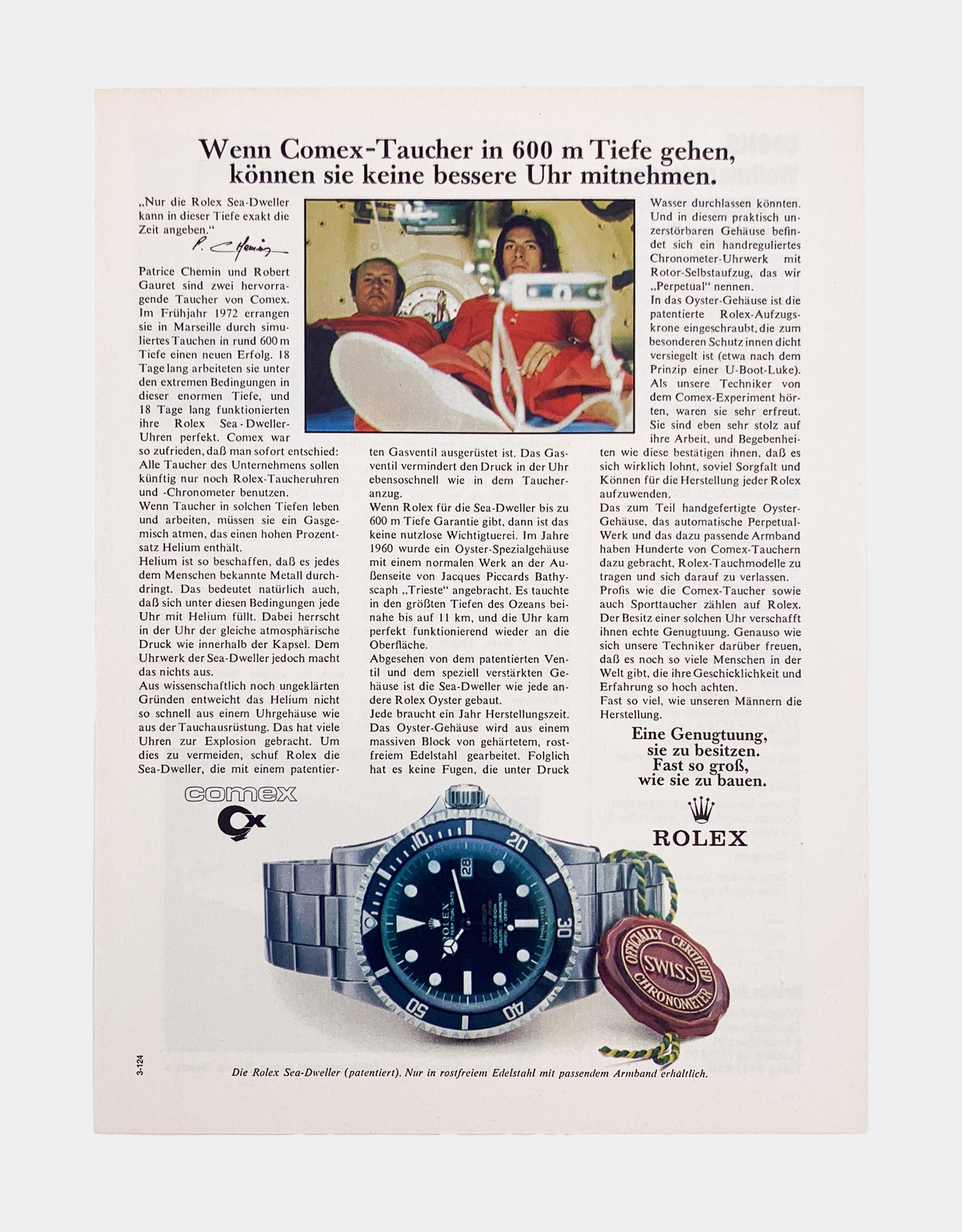 ROLEX | DRSD COMEX | Unique History | Full Collector Set | Sea Dweller Double Red | 1st Ownership | Ref. 1665 | 1970s
