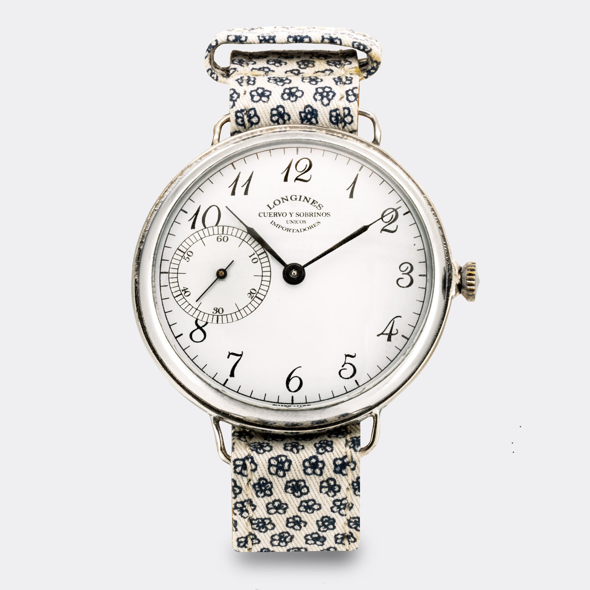 LONGINES | by CUERVO Y SOBRINOS - double signed | Habana | Super Jumbo "Extra BIG" 45mm | Subseconds Dial | 1940s