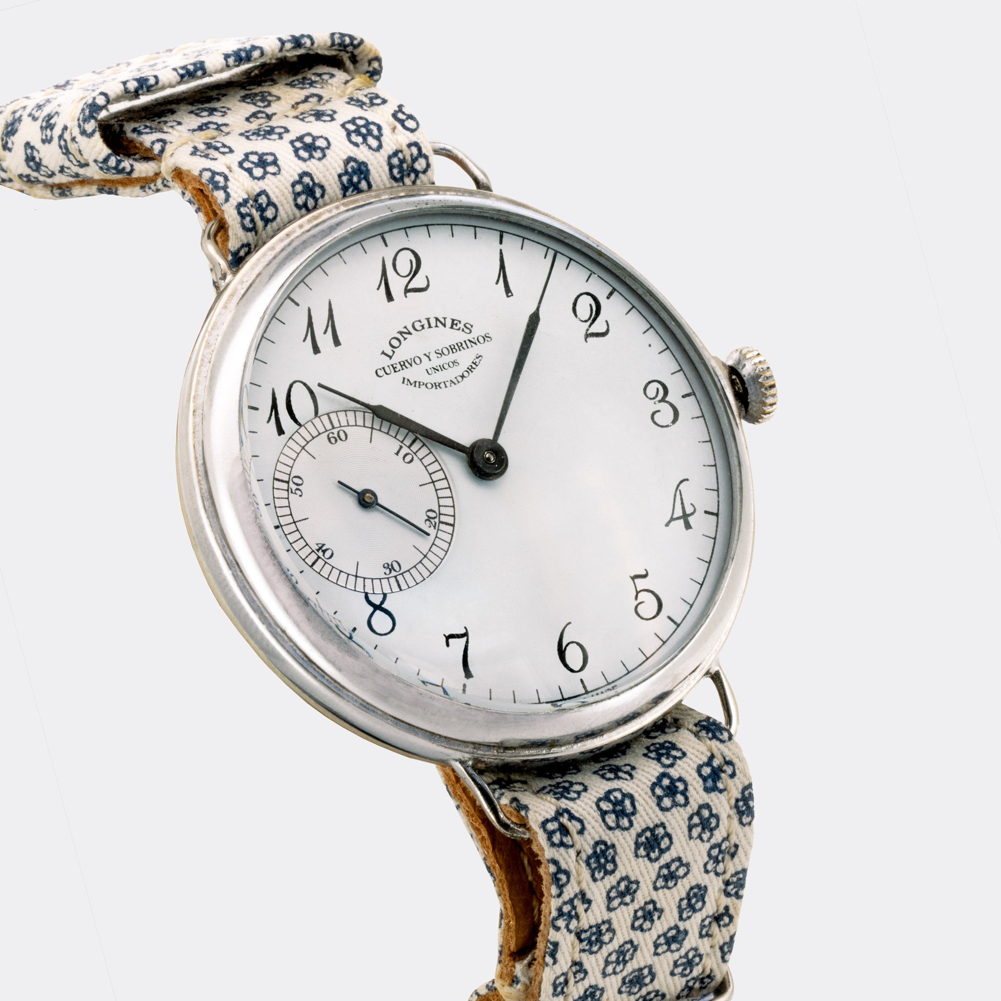 LONGINES | by CUERVO Y SOBRINOS - double signed | Habana | Super Jumbo "Extra BIG" 45mm | Subseconds Dial | 1940s