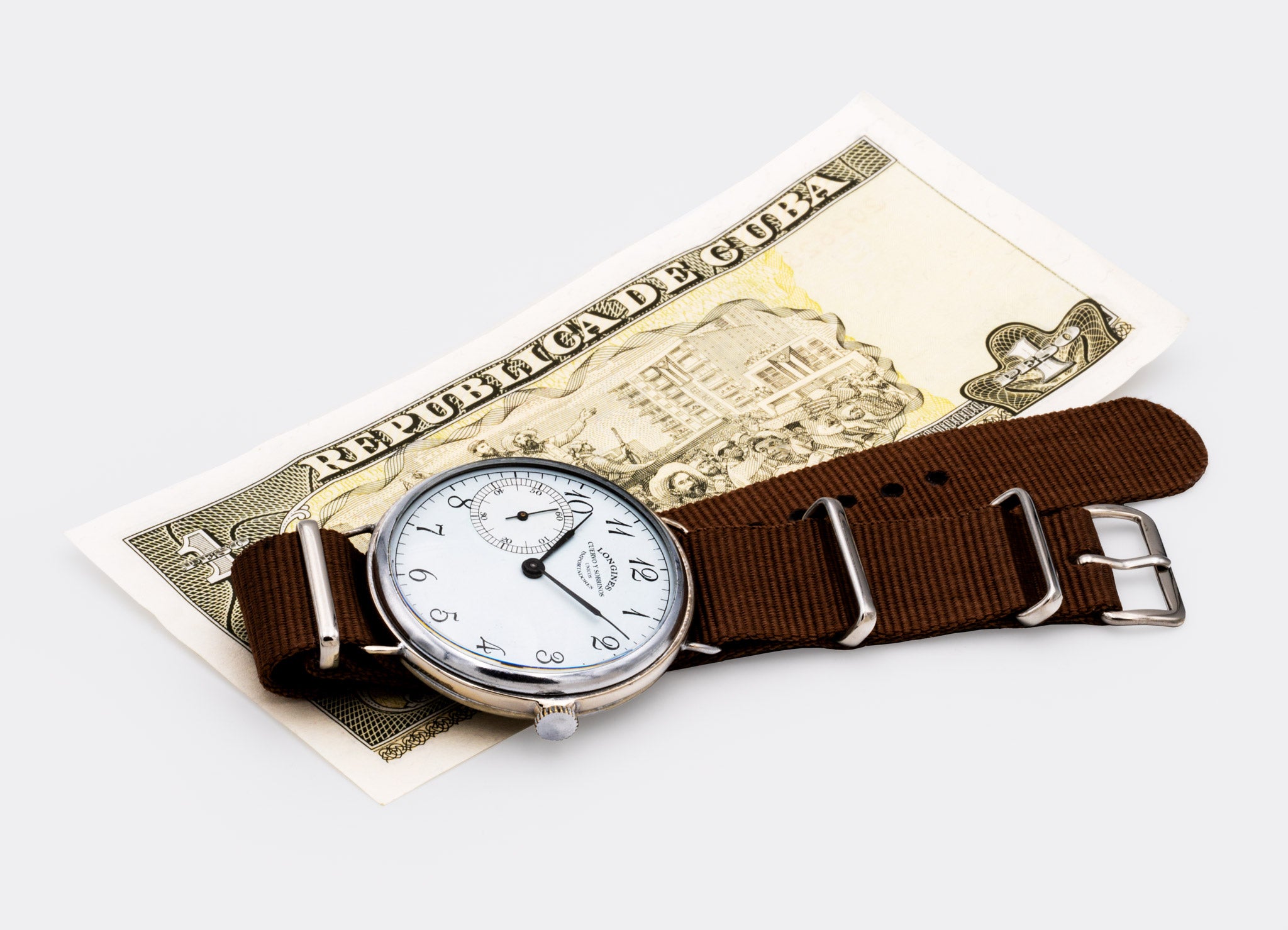 LONGINES | by CUERVO Y SOBRINOS - double signed | Habana | Super Jumbo "Extra BIG" 45mm | Subseconds Dial | 1940s