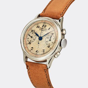 HARVEL | by TIFFANY & CO. - double signed | Chronograph | Blued Hands & Totalizers | Cream Dial | Multicolored | 1950s