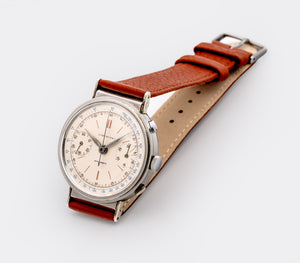 LOWENTHAL | Rattrapante Chronographe | Super Jumbo "Extra Big" 40mm | Bucherer Full Collector Set | Cream Multicolor Dial | Highly Collectible | 1940s