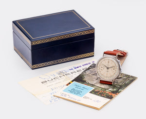 LOWENTHAL | Rattrapante Chronographe | Super Jumbo "Extra Big" 40mm | Bucherer Full Collector Set | Cream Multicolor Dial | Highly Collectible | 1940s