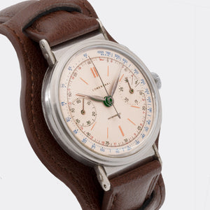LOWENTHAL | Rattrapante Chronographe | Super Jumbo "Extra Big" 40mm | Bucherer Full Collector Set | Cream Multicolor Dial | Highly Collectible | 1940s