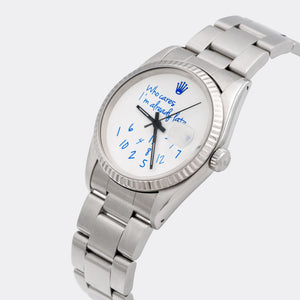 ROLEX | Prototyp | One-of-a-Kind | Colette Paris  "Who Cares.." | Colette Signature Blue Dial | Collector Set | Datejust 18K White Gold Bezel | 1990s/2010s