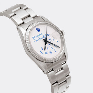 ROLEX | Prototyp | One-of-a-Kind | Colette Paris  "Who Cares.." | Colette Signature Blue Dial | Collector Set | Datejust 18K White Gold Bezel | 1990s/2010s