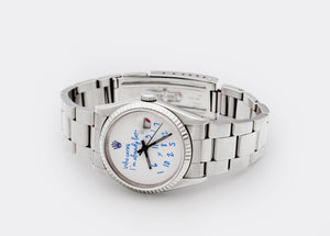 ROLEX | Prototyp | One-of-a-Kind | Colette Paris  "Who Cares.." | Colette Signature Blue Dial | Collector Set | Datejust 18K White Gold Bezel | 1990s/2010s
