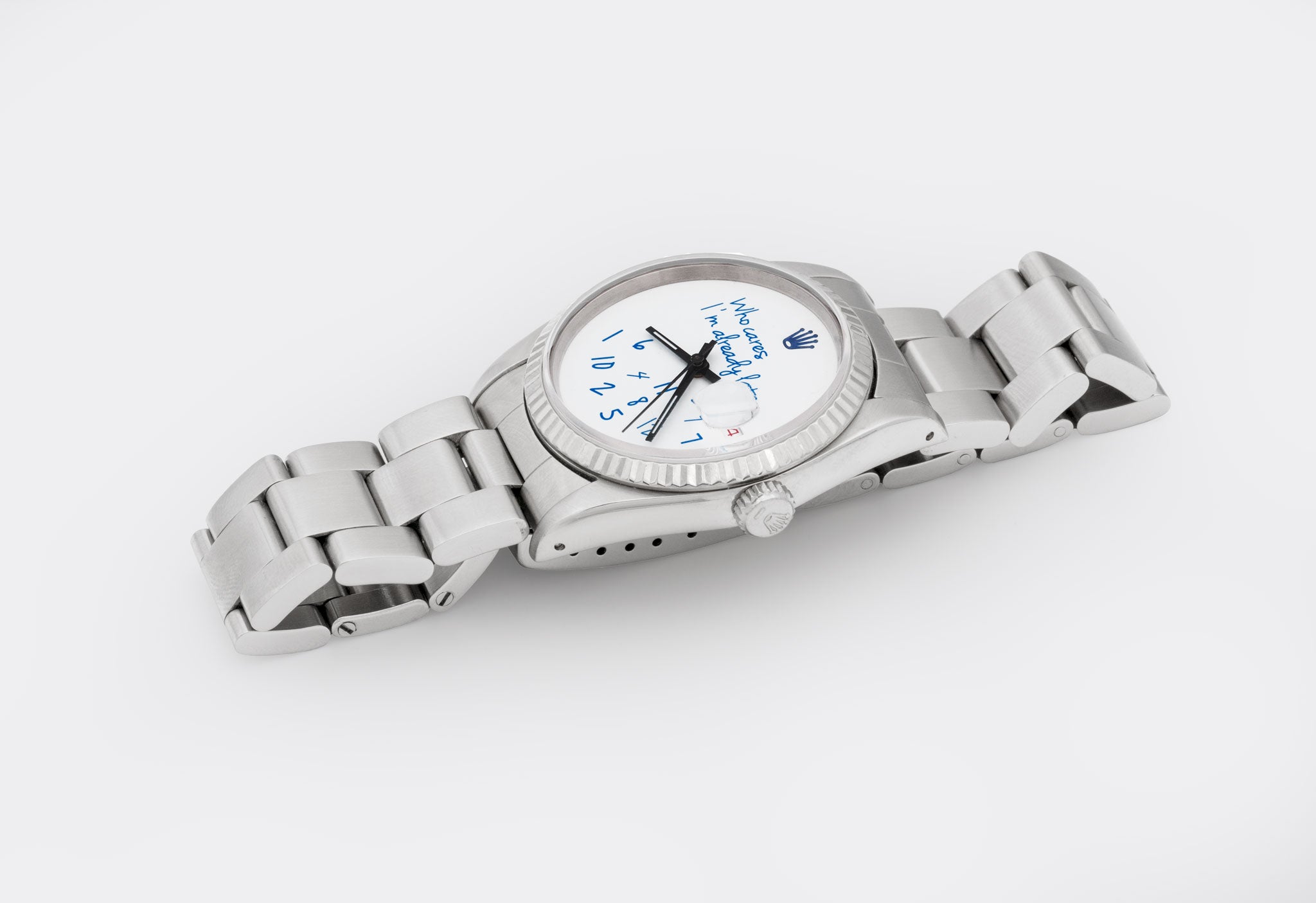 ROLEX | Prototyp | One-of-a-Kind | Colette Paris  "Who Cares.." | Colette Signature Blue Dial | Collector Set | Datejust 18K White Gold Bezel | 1990s/2010s