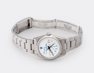 ROLEX | Prototyp | One-of-a-Kind | Colette Paris  "Who Cares.." | Colette Signature Blue Dial | Collector Set | Datejust 18K White Gold Bezel | 1990s/2010s