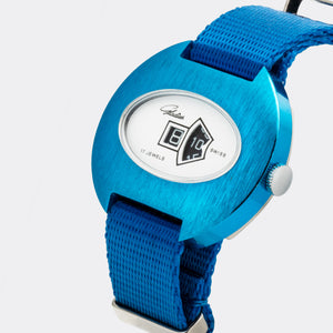 GLADIUS | Jump Hour | Swiss Made | "Extra Big" 40mm | Metallic Blue | Digital Display Jumping Hour | NOS | 1970s