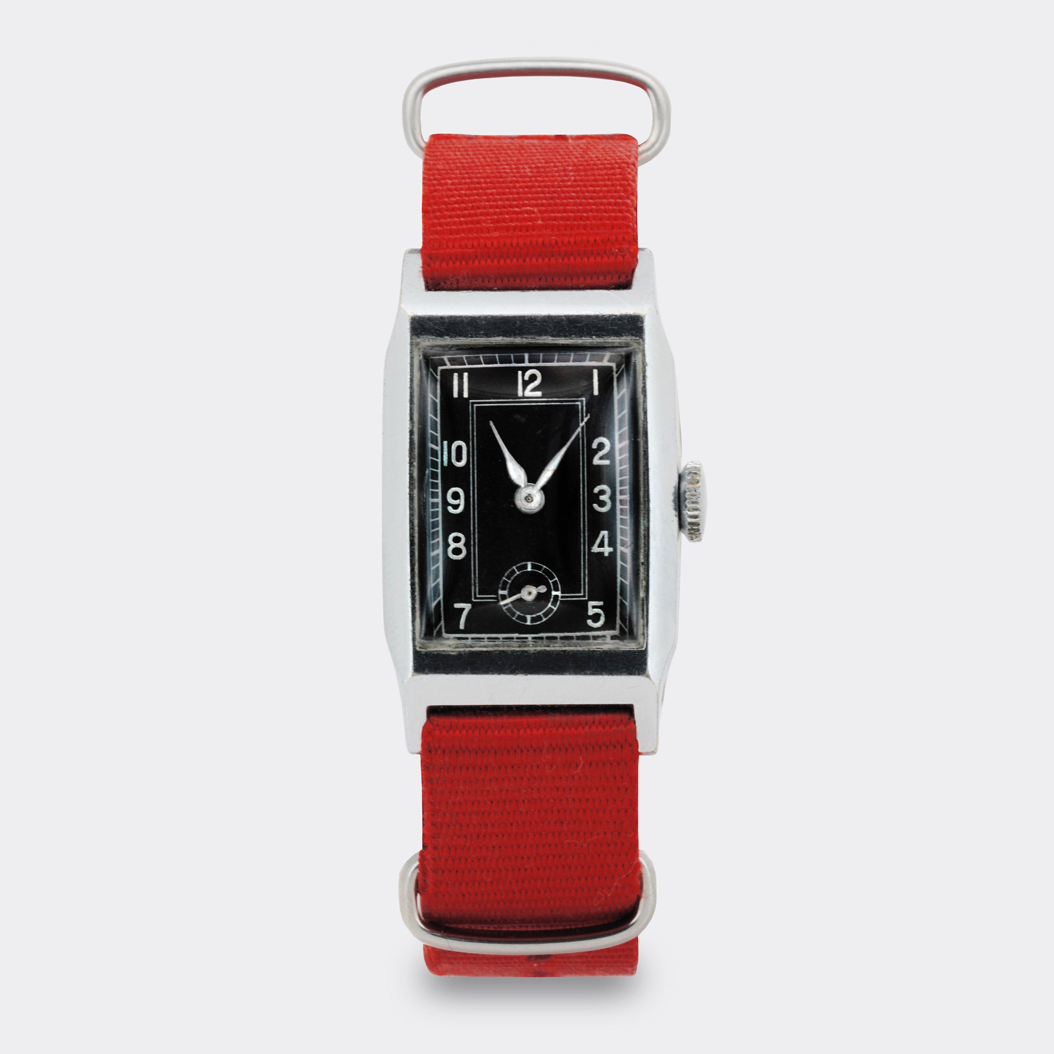 UNDERSTATEMENT | Swiss Manual Dresswatch | Rectangle Tank | Art Deco | Purist Black Dial | Collector`s Watch | 1930s