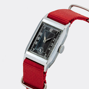 UNDERSTATEMENT | Swiss Manual Dresswatch | Rectangle Tank | Art Deco | Purist Black Dial | Collector`s Watch | 1930s