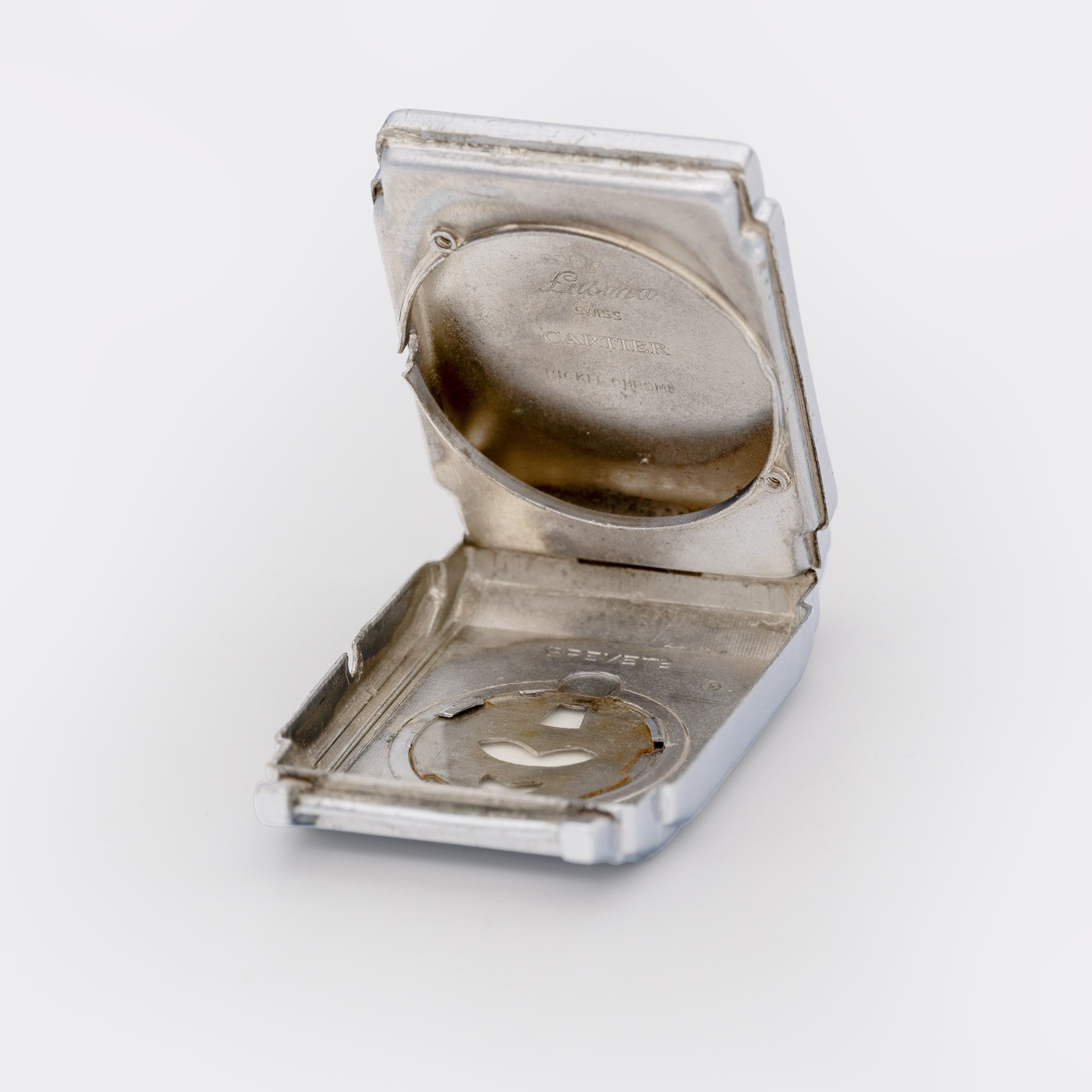 LUSINA | by CARTIER - double signed | Jumbo Dresswatch Jump Hour | Fab. Suisse | Highly Collectible | Off-White & Cream-White Indicator Disc | Jumping Hour | 1930s