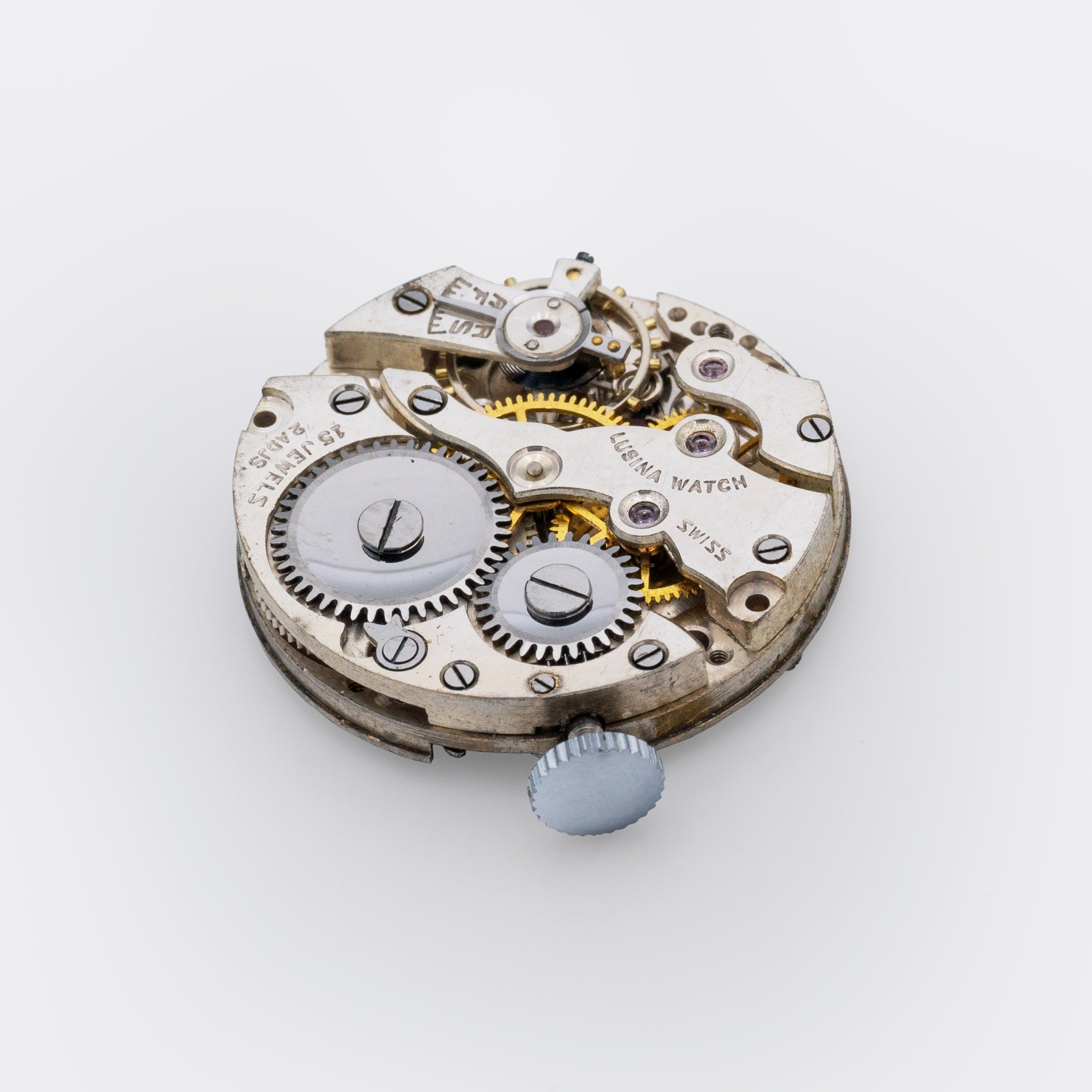 LUSINA | by CARTIER - double signed | Jumbo Dresswatch Jump Hour | Fab. Suisse | Highly Collectible | Off-White & Cream-White Indicator Disc | Jumping Hour | 1930s