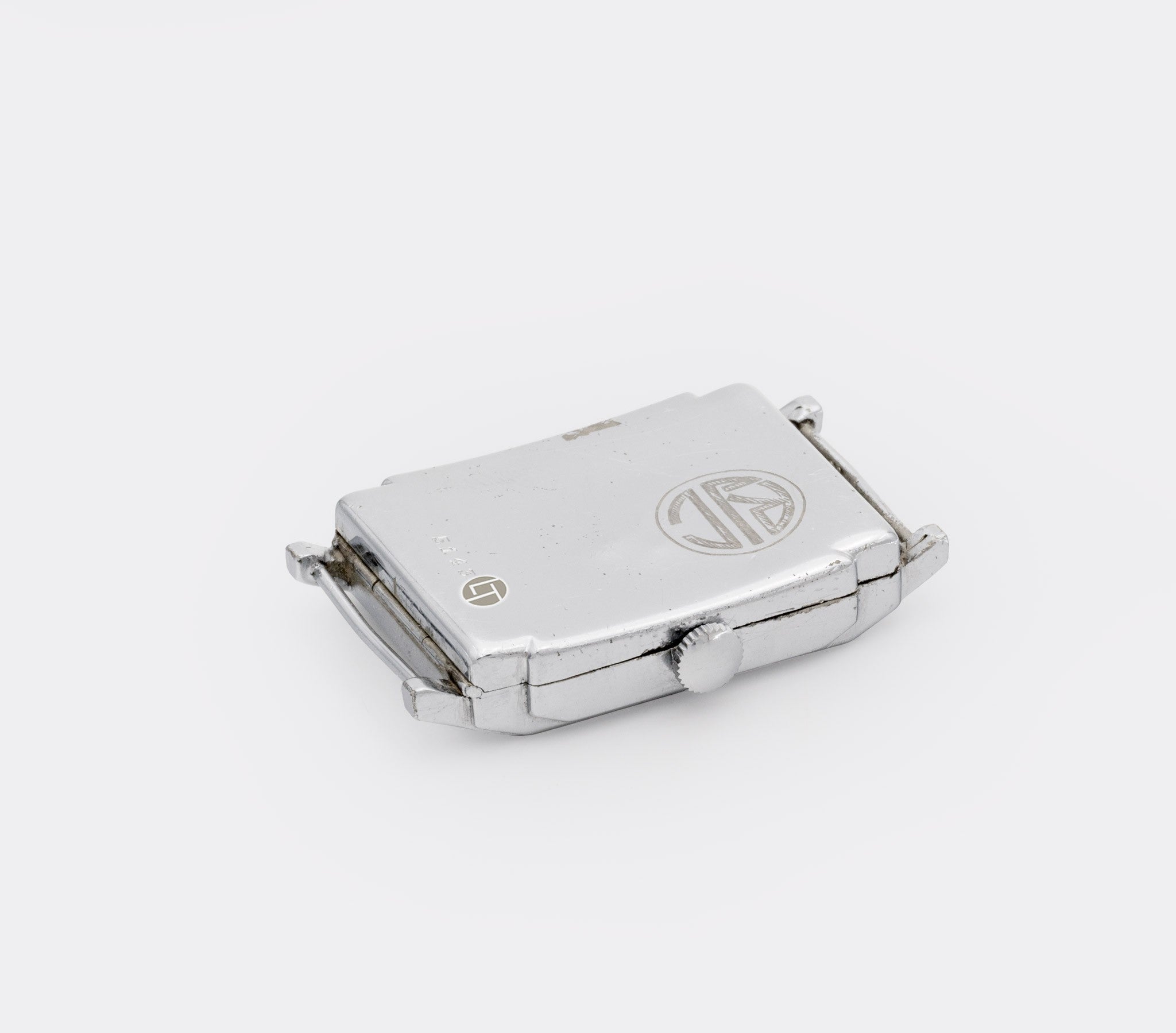 LUSINA | by CARTIER - double signed | Jumbo Dresswatch Jump Hour | Fab. Suisse | Highly Collectible | Off-White & Cream-White Indicator Disc | Jumping Hour | 1930s