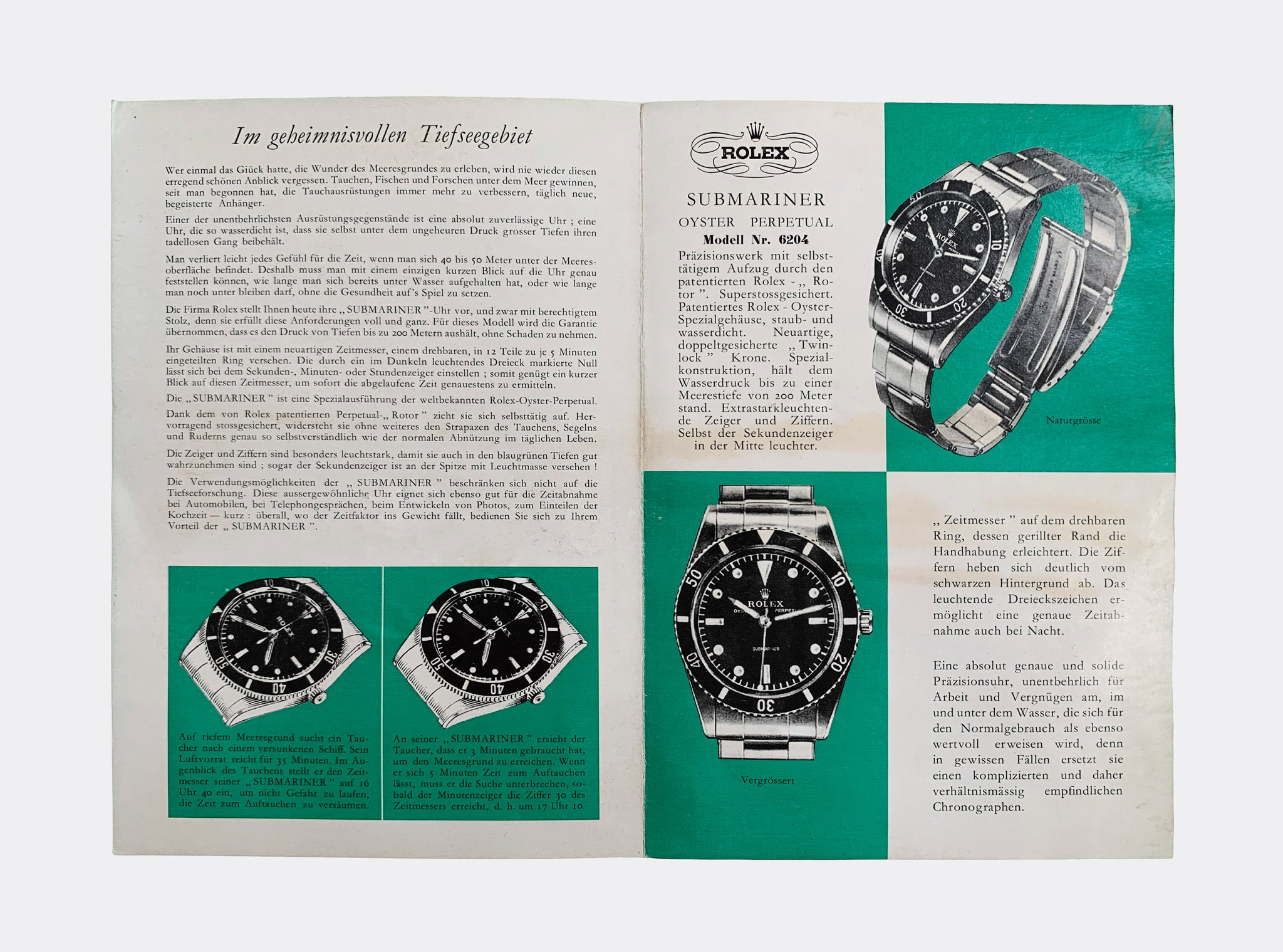 ROLEX | Submariner “Solo” Dial | Full Collector Set | James Bond | Ref. 6536-1 | 1950s