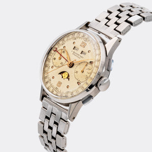 L. SUNDSTEDT | STOCKHOLM | One-of-a-Kind | Prototyp | Chronograph Dato Compax Moon Phase | Full Calendar - Triple Date | Unique History | Highly Collectible | Stockholm - Sweden | Valjoux 88 | 1940s