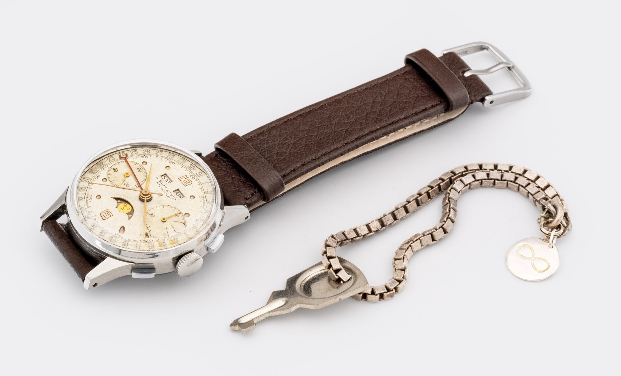 L. SUNDSTEDT | STOCKHOLM | One-of-a-Kind | Prototyp | Chronograph Dato Compax Moon Phase | Full Calendar - Triple Date | Unique History | Highly Collectible | Stockholm - Sweden | Valjoux 88 | 1940s
