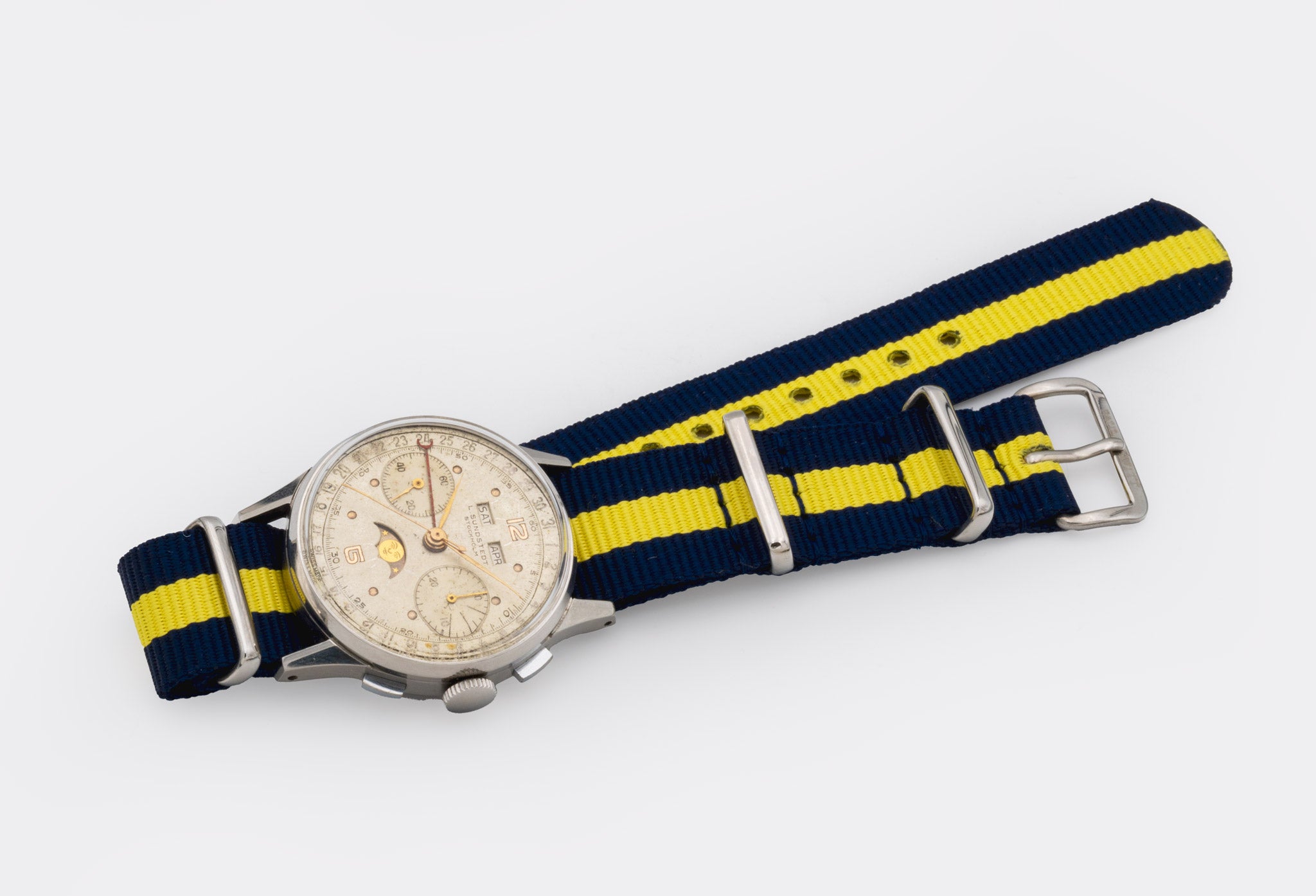 L. SUNDSTEDT | STOCKHOLM | One-of-a-Kind | Prototyp | Chronograph Dato Compax Moon Phase | Full Calendar - Triple Date | Unique History | Highly Collectible | Stockholm - Sweden | Valjoux 88 | 1940s