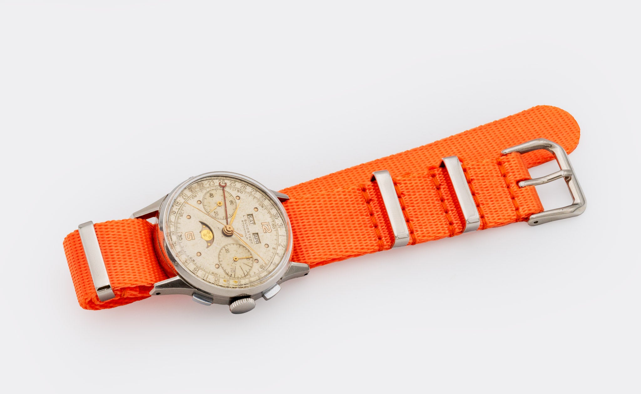 L. SUNDSTEDT | STOCKHOLM | One-of-a-Kind | Prototyp | Chronograph Dato Compax Moon Phase | Full Calendar - Triple Date | Unique History | Highly Collectible | Stockholm - Sweden | Valjoux 88 | 1940s