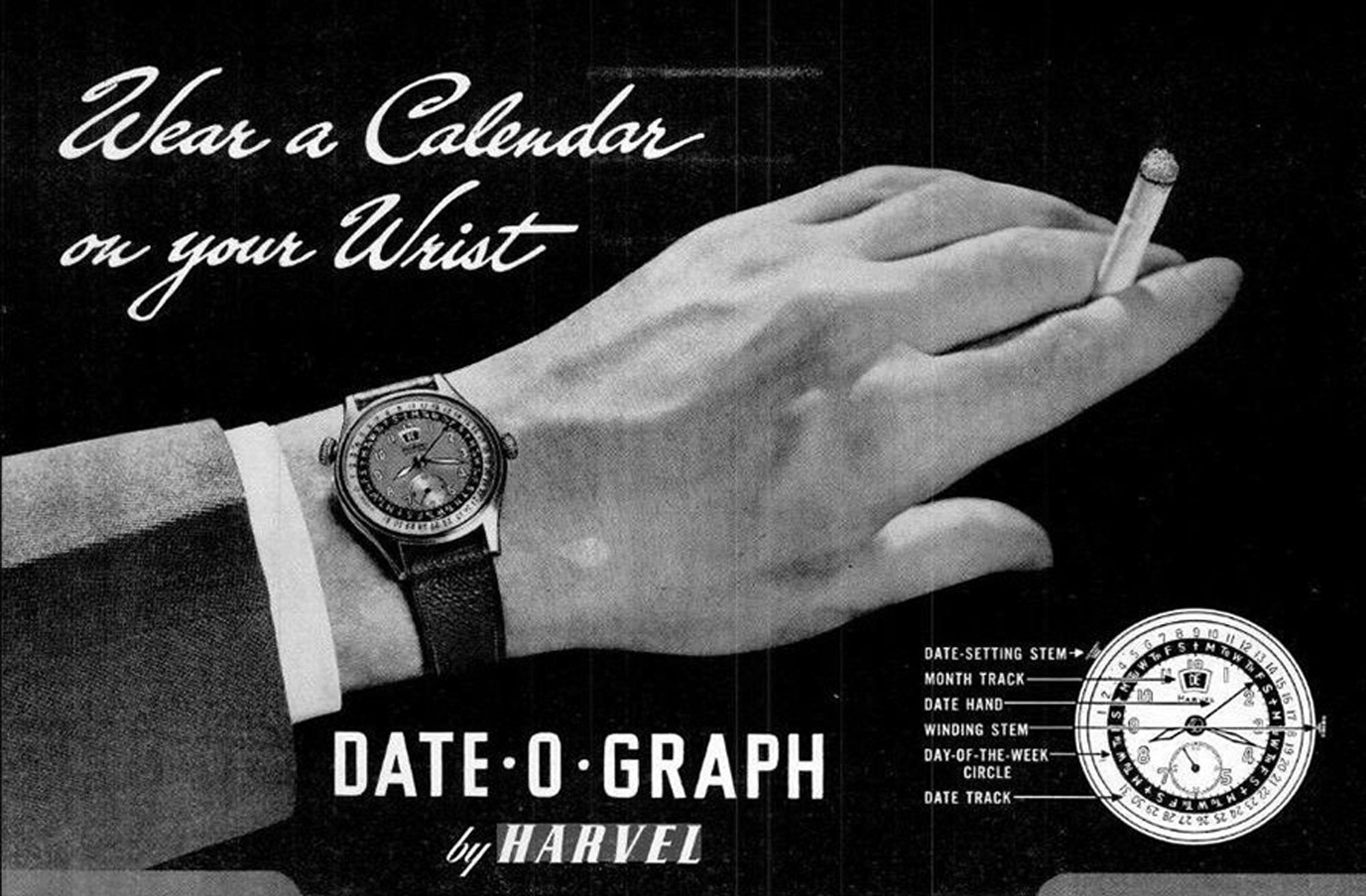 HARVEL | by TIFFANY & CO. - double signed | Chronograph | Blued Hands & Totalizers | Cream Dial | Multicolored | 1950s
