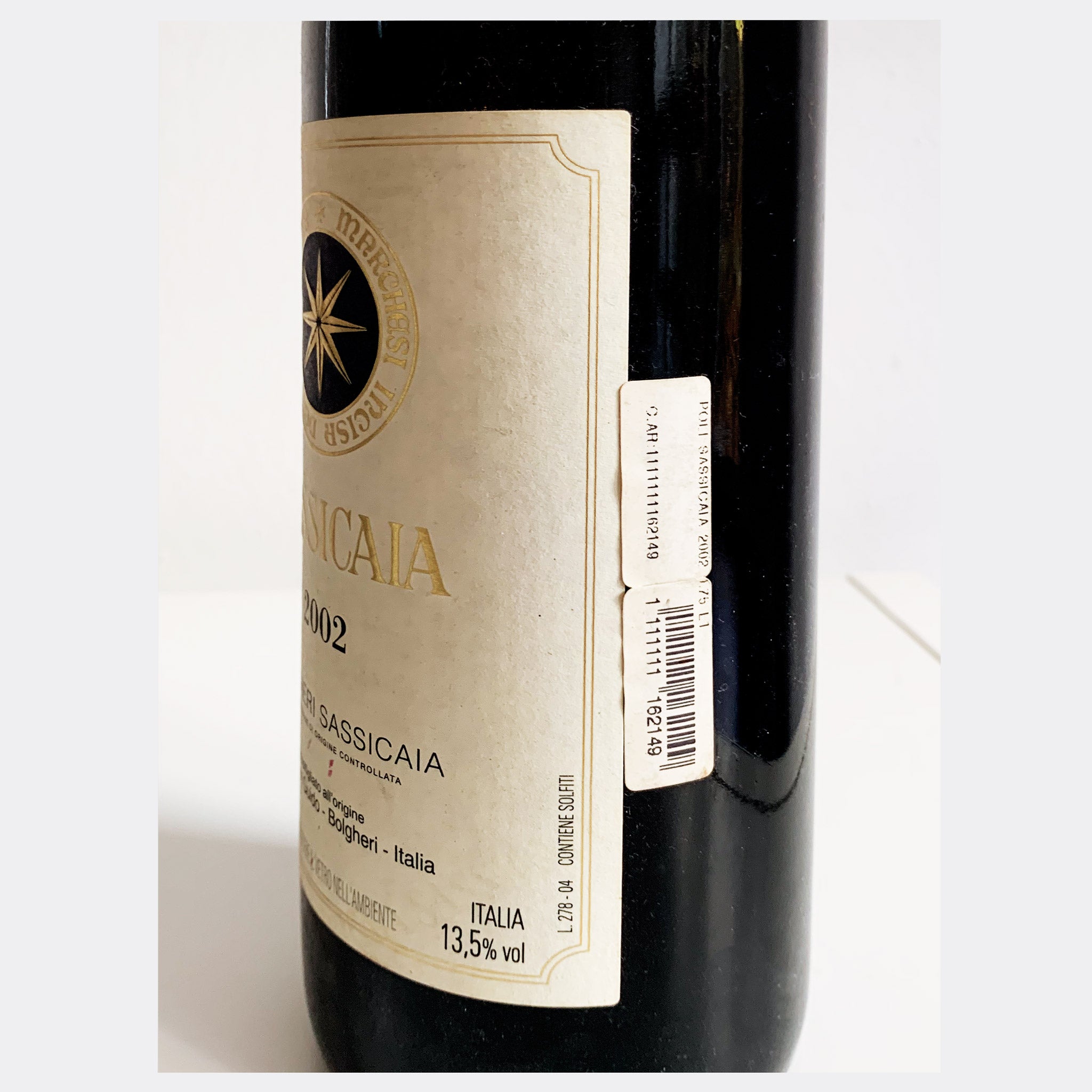 SASSICAIA BOLGHERI DOC | Tenuta San Guido | 2001 & 2002 | Two perfect out-of-stock bottles