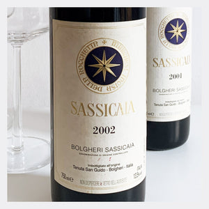 SASSICAIA BOLGHERI DOC | Tenuta San Guido | 2001 & 2002 | Two perfect out-of-stock bottles